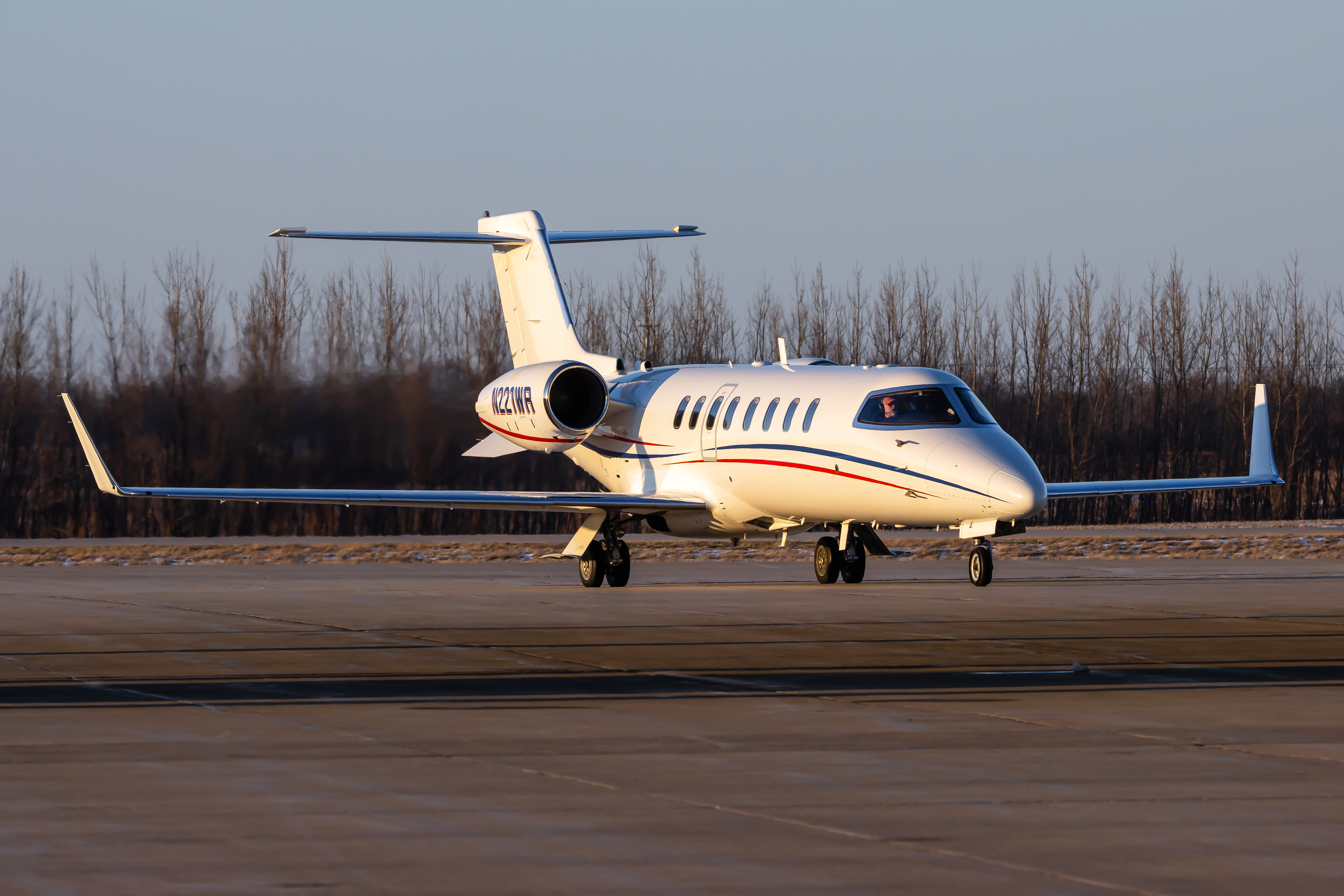 Learjet 45XR on the runway.